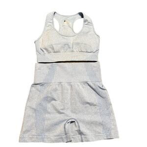 Activewear Set Light Blue Sports Bra and Shorts size Medium